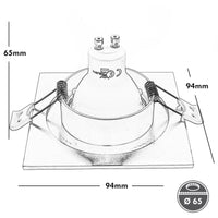 Faretto LED cromoterapia lampada GU10 6W incasso 65mm luce centro estetico abbronzante 230V NERO LUCE RGBW 3000K