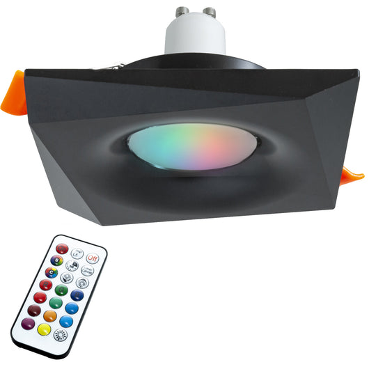 Faretto LED cromoterapia lampada GU10 6W incasso 65mm luce centro estetico abbronzante 230V NERO LUCE RGBW 6000K