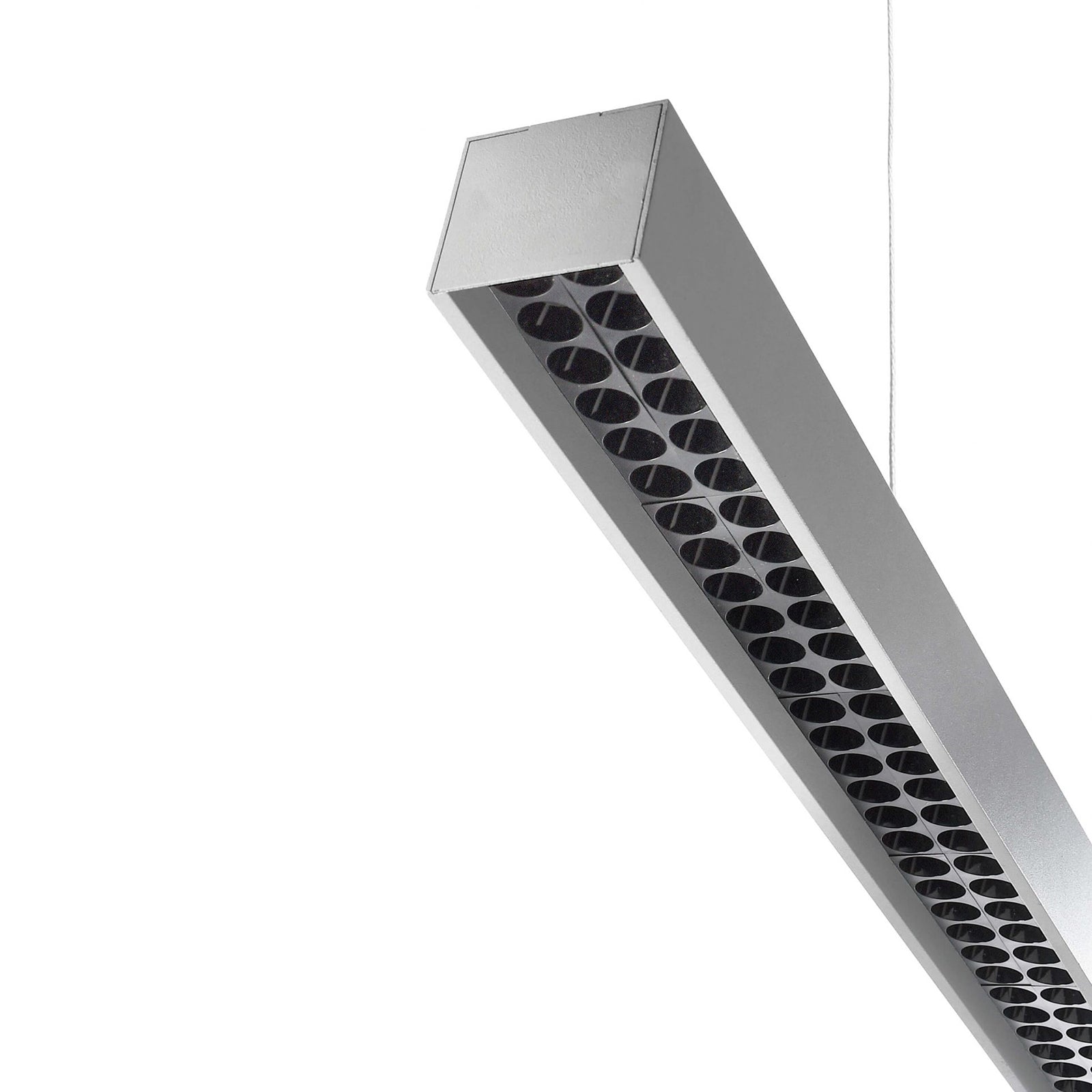 Lampada LED 28W sospensione pendente dimmerabile angolo luce 24gradi ufficio scrivania 4000K alimentatore 230V GRIGIO