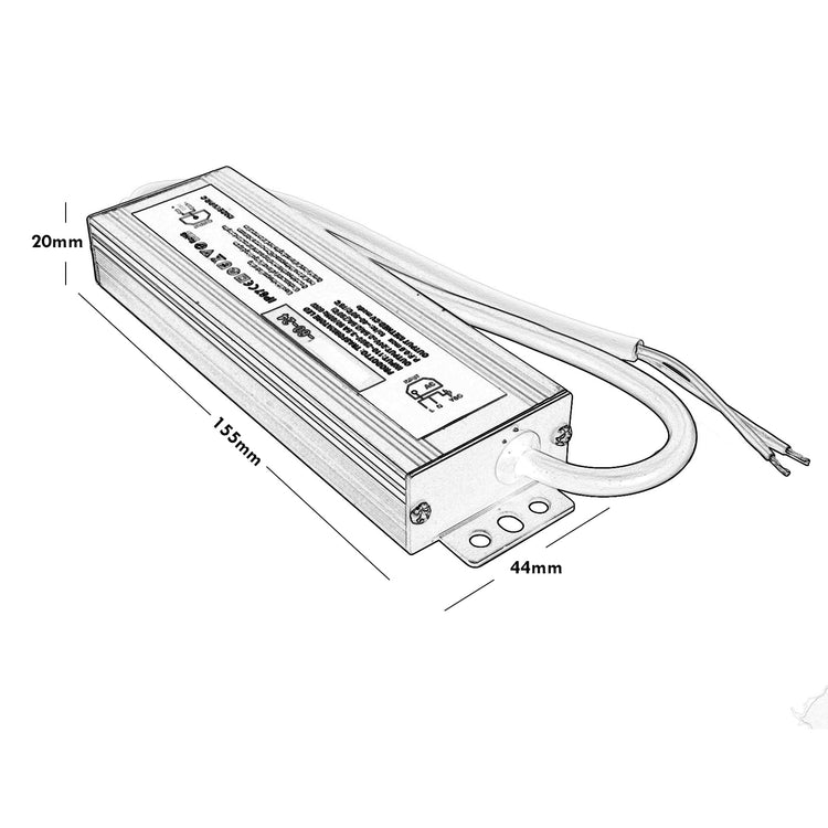 Alimentatore 24V 2.5A slim 60W trasformatore IP67 impermeabile 230V strisce LED fari telecamere