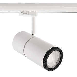 PLEIONE FOCUS II faretto track LED COB 34W binario trifase angolo luce regolabile 25-60 gradi RA>90 negozio 230V 4000K