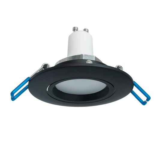 Faretto tondo incasso foro 7cm lampada orientabile LED 6W GU10 luce soffitto COLORE NERO LUCE RGBW + 3000K