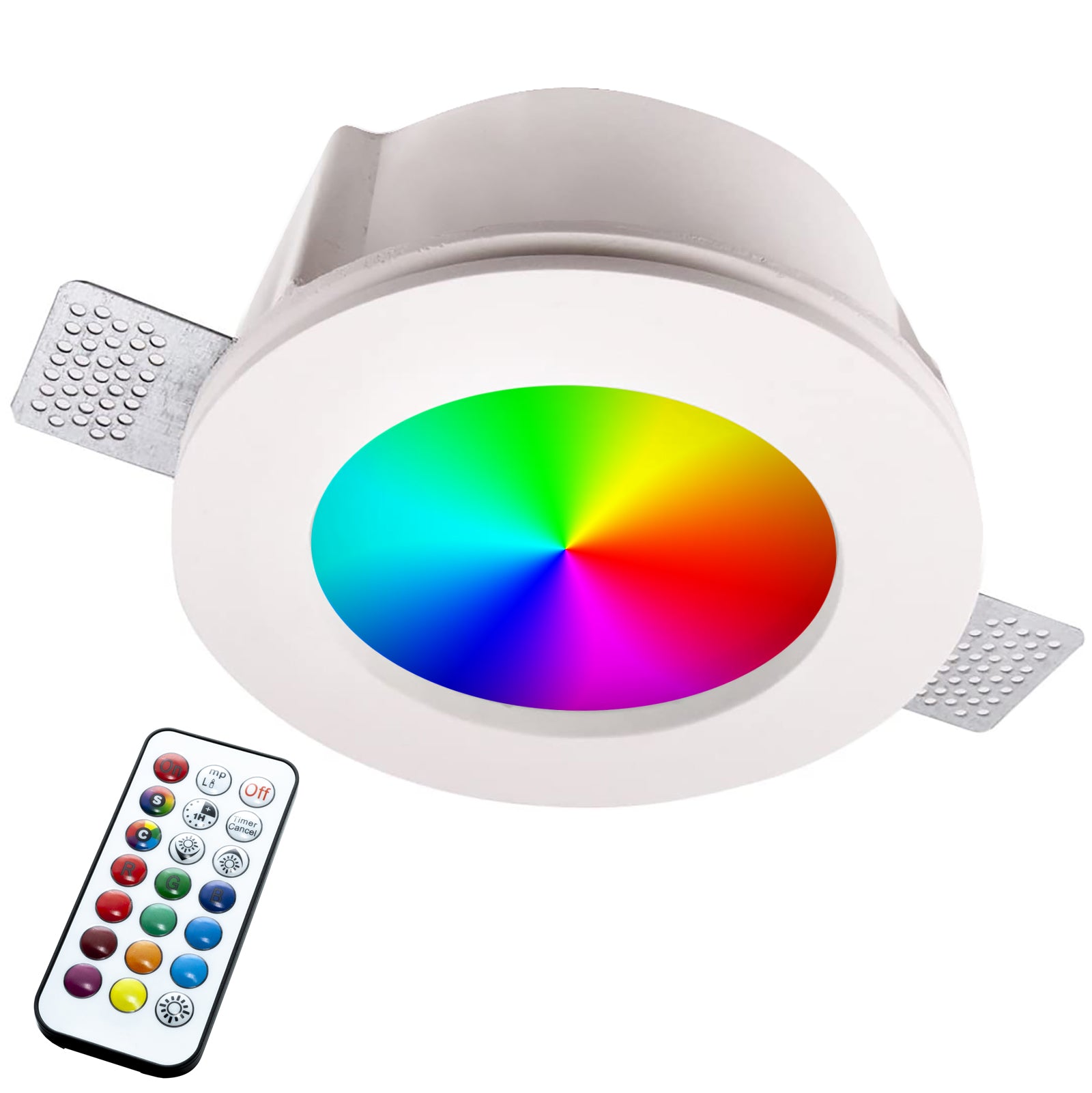 Faretto incasso quadrato foro 65mm brillantini lampada LED RGB GU10 luce colorata bar negozio 230V LUCE  RGBW + 4000K