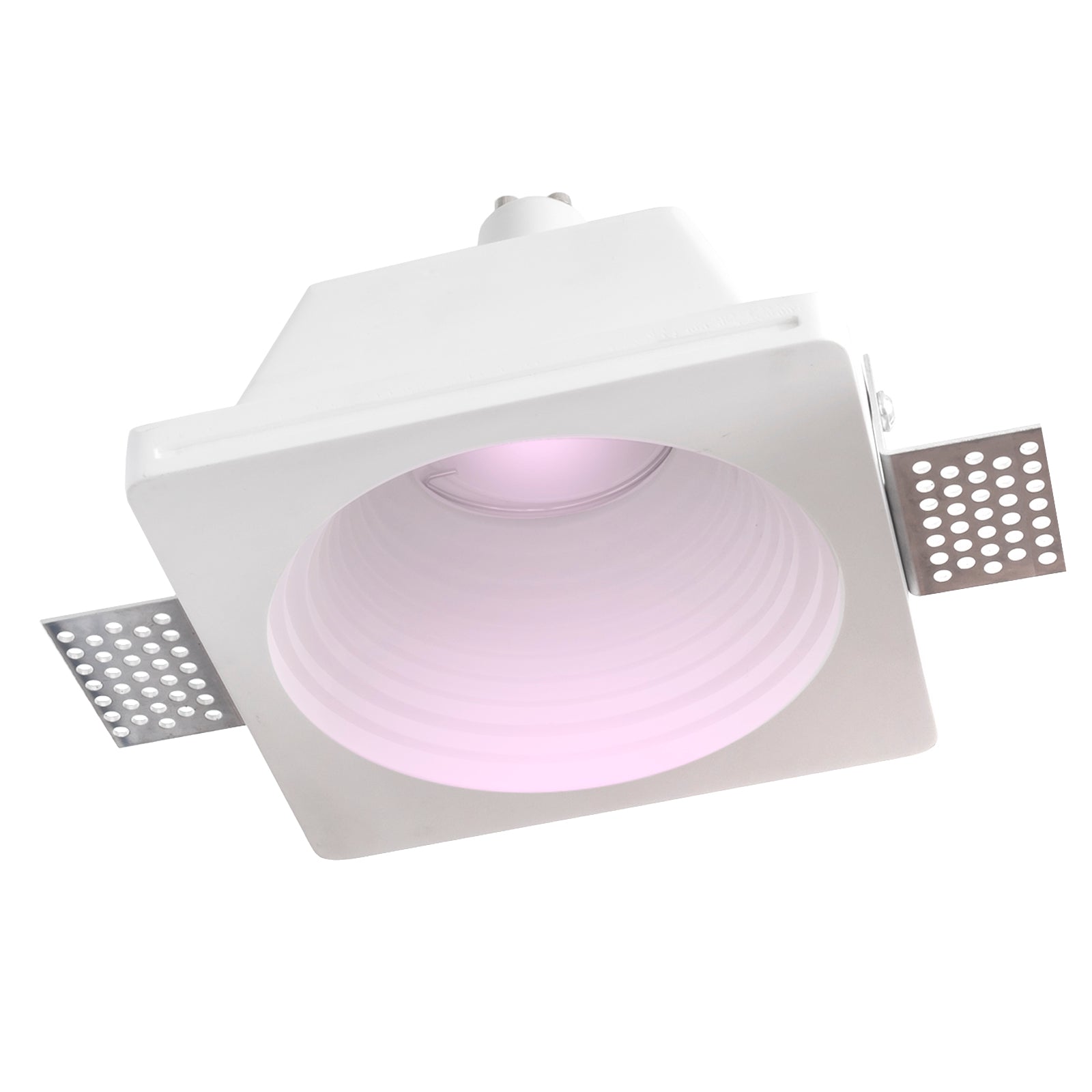 Faretto gesso lampada LED 8W GU10 incasso 12x12cm luce soffitto multicolore negozio ufficio ingresso 230V TONDO 3000K