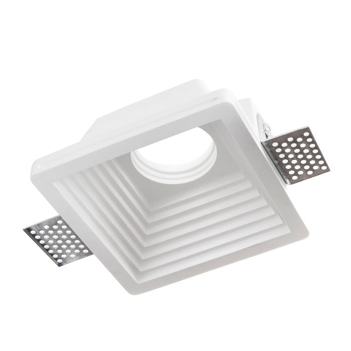 Faretto gesso lampada LED 8W GU10 incasso 12x12cm luce soffitto multicolore negozio ufficio ingresso 230V TONDO 3000K