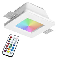 Faretto quadrato gesso vetro satinato incasso scomparsa LED 8W GU10 RGBW luce colorata negozio vetrine 230V LUCE 3000K