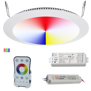 KIT cromoterapia faretto pannello LED 16W DMX 24V controllo vocale RGB incasso box doccia foro 22cm WiFi Alexa Google