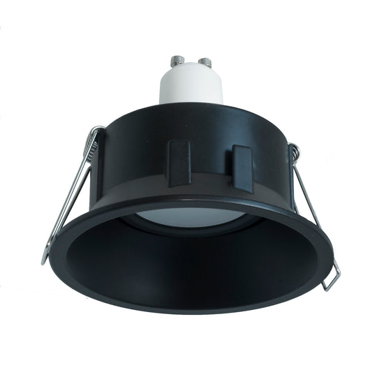 Faretto tondo retrocesso incasso foro 85mm lampada LED GU10 8W luci soffitto ingresso negozio vetrine 230V NERO 3000K