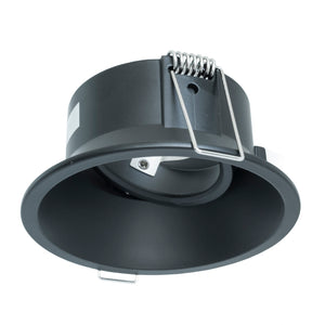 Faretto tondo retrocesso incasso foro 85mm lampada LED GU10 8W luci soffitto ingresso negozio vetrine 230V NERO 3000K