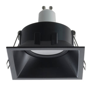 Faretto incasso retrocesso foro 85mm LED 8W GU10 quadrato lampada soffitto luci negozio 230V COLORE NERO LUCE 6000K