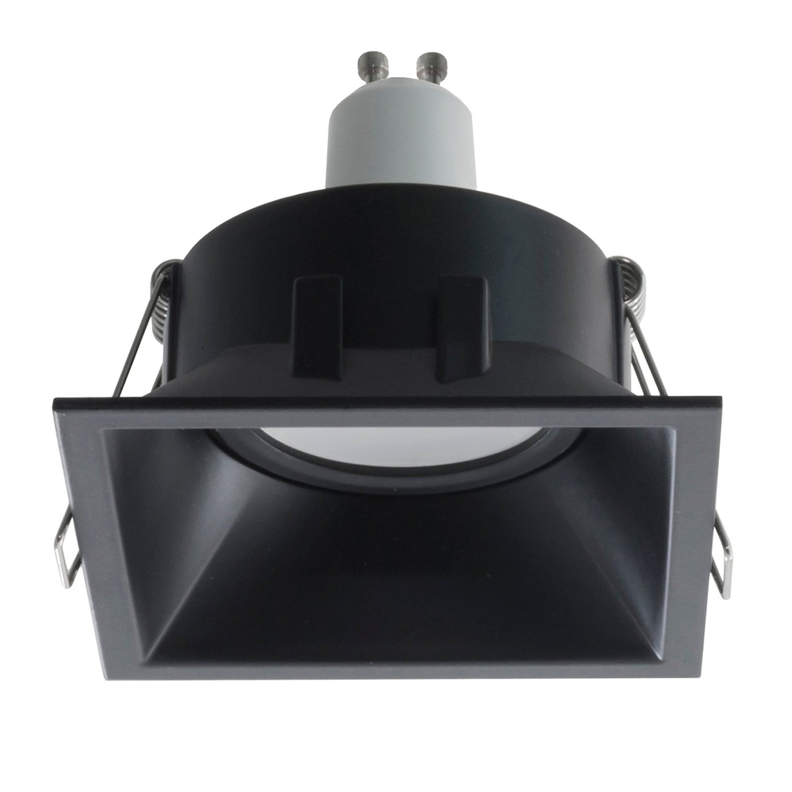 Faretto incasso retrocesso foro 85mm LED 8W GU10 quadrato lampada soffitto luci negozio 230V COLORE NERO LUCE 3000K