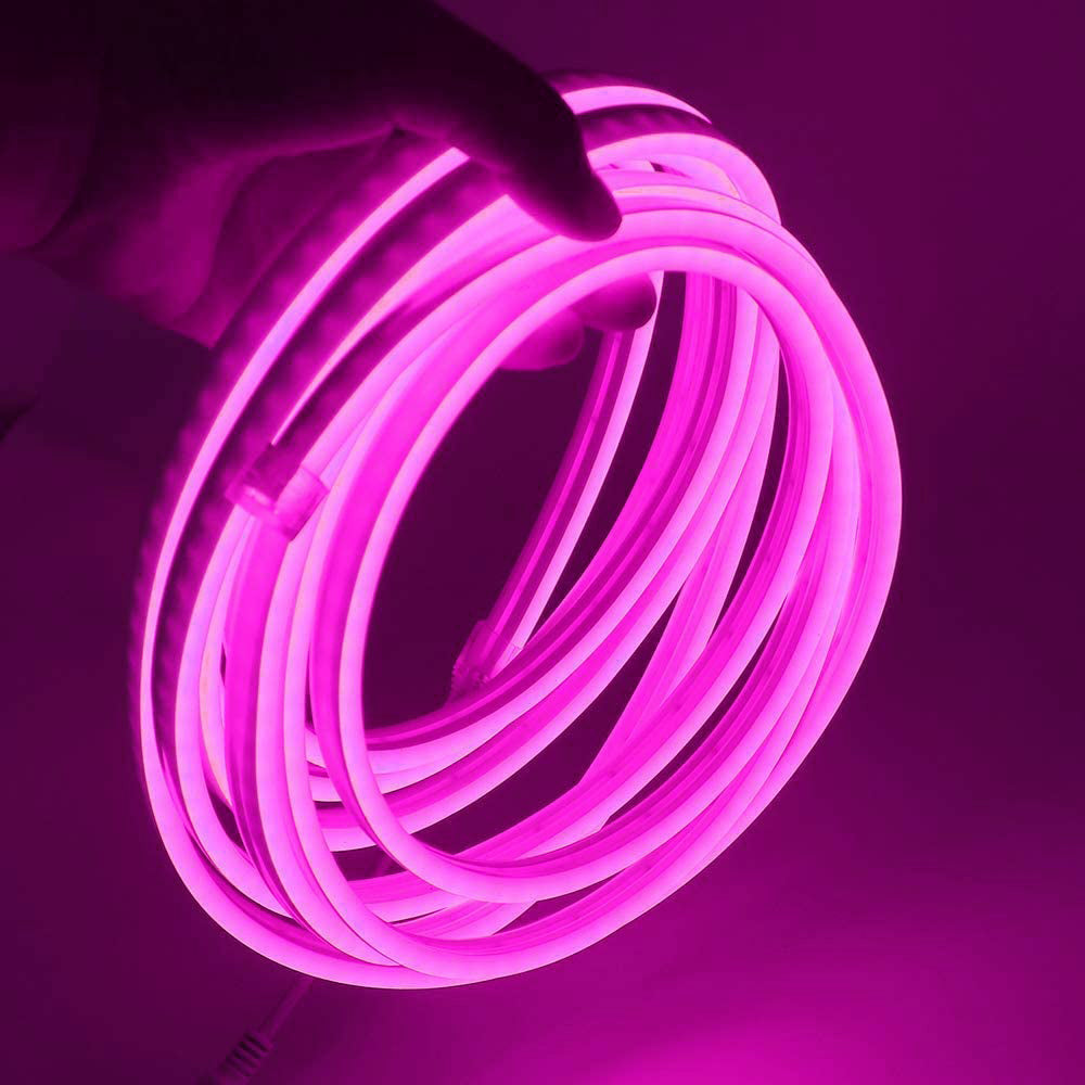 Striscia LED neon flessibile flex ribbon impermeabile 12V luce esterni decorazione feste tubo luminoso IP65 VIOLA