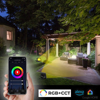 Faro LED 50W SMART WiFi faretto intelligente IP65 luce RGB CCT da 2700K a 6500K multicolore 230V APP Alexa Google