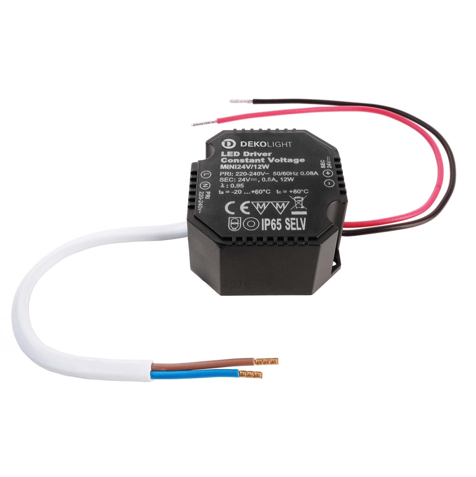 Trasformatore 12W 24V 0.50A alimentatore compatto lampade LED esterni IP65 220V