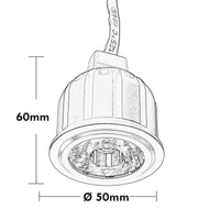 Faretto LED lampada SPOT RGB 6W 24V sincronizzabile dimmerabile DMX512 luce colorata cromoterapia 50mm 5 fili RGB+3000K