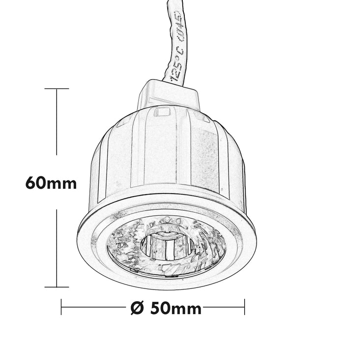 Faretto LED lampada SPOT RGB 6W 24V sincronizzabile dimmerabile DMX512 luce colorata cromoterapia 50mm 5 fili RGB+3000K