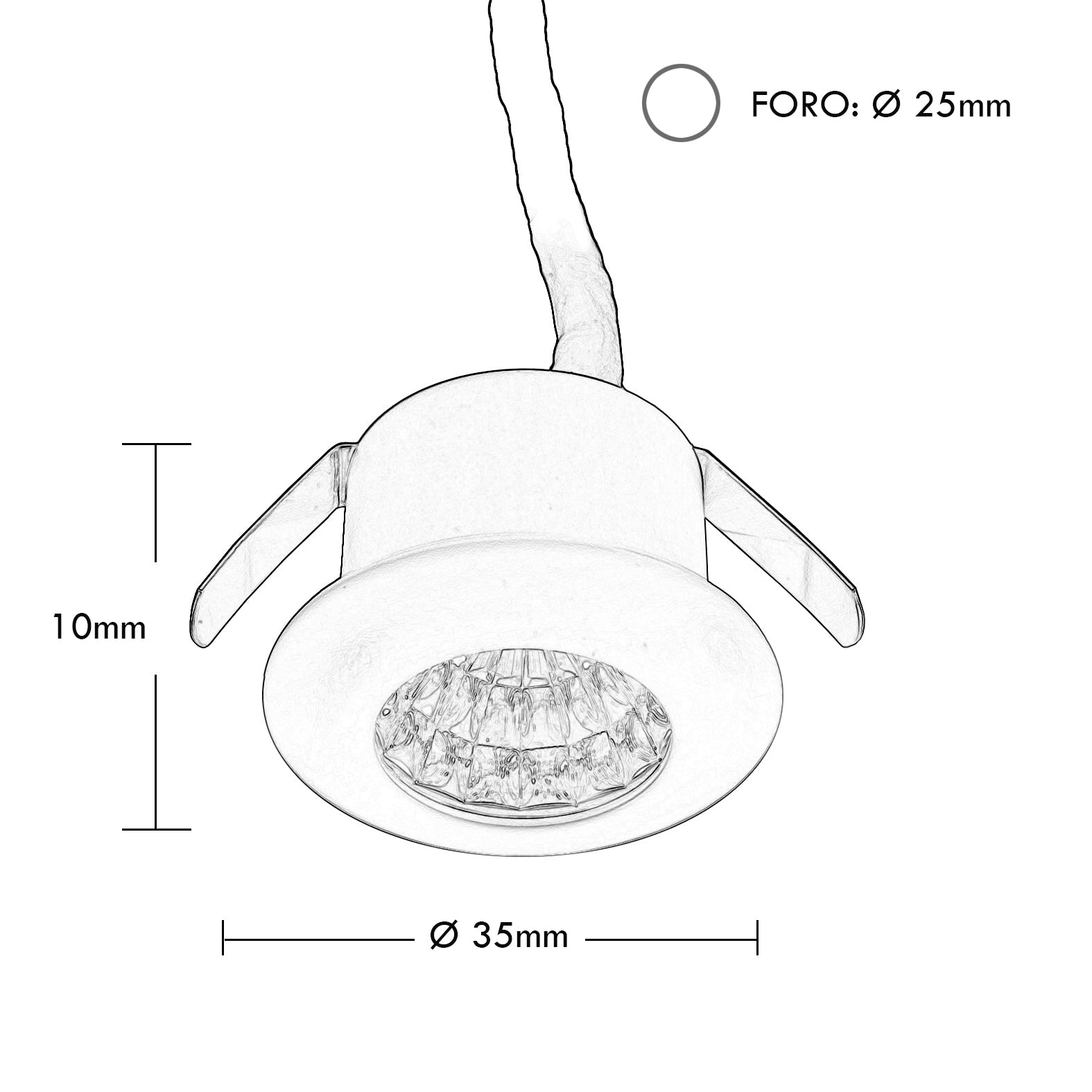 Set 10 PCS Mini faretto LED RGB SPOT incasso 25mm 2W 24V centralina smart WiFi Alexa Google alimentatore LUCE RGBW+3000K