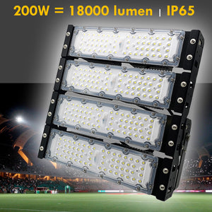 Faro LED IP65 proiettore elevata potenza 200W luce stadio campi calcio tennis padel galleria parcheggio 18000 lumen 230V