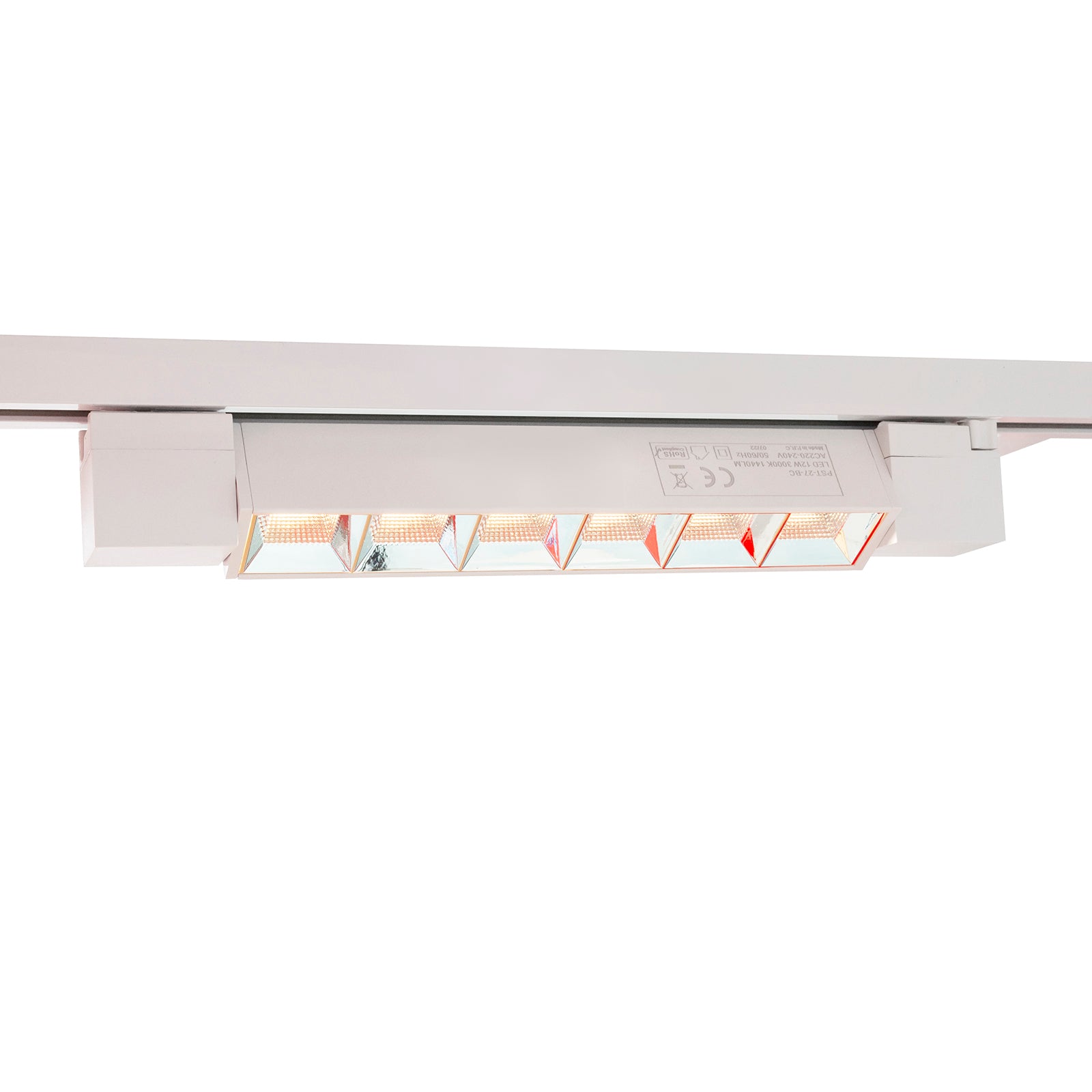 Faretto binario track monofase barra 6 LED 12W resa 144W luce orientabile spot interni negozio 230V BIANCO LUCE 4000K