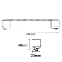 Faretto binario track monofase barra 6 LED 12W resa 144W luce orientabile spot interni negozio 230V NERO LUCE 4000K