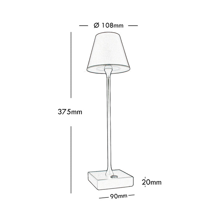 Lampada tavolo LED dimmerabile luce da 3000K a 6500K lume touch USB batteria ricaricabile senza fili COLORE BIANCO