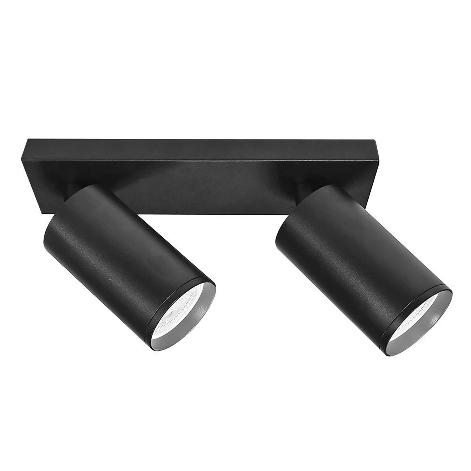 Plafoniera rettangolare LED 2 faretti orientabile luci soffitto parete specchio negozio cucina ufficio 230V nero