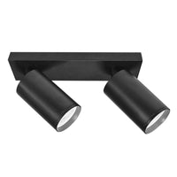 Plafoniera rettangolare LED 2 faretti orientabile luci soffitto parete specchio negozio cucina ufficio 230V nero