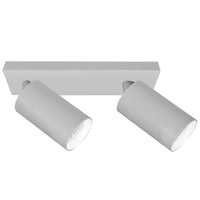 Plafoniera rettangolare LED 2 faretti orientabile luci soffitto parete specchio negozio cucina ufficio 230V  bianco