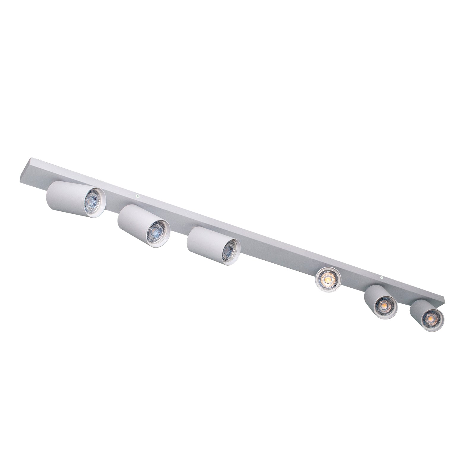 Plafoniera rettangolare LED 6 faretti spot orientabile lampade GU10 luci soffitto muro parete ufficio 230V colore bianco