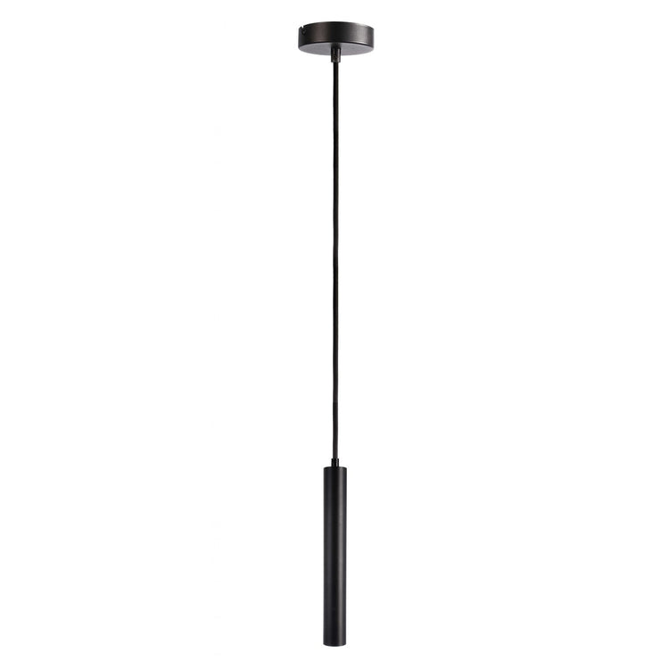 Lampada sospensione slim LED 5W pendente cilindro luce 3000K tavolo cucina bar ristorante RA90 230V NERO