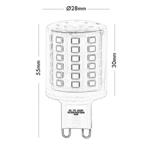 Lampadina LED 7W attacco G9 resa 80W 800 lumen luce a 360 gradi lampada basso consumo 230V 6500K