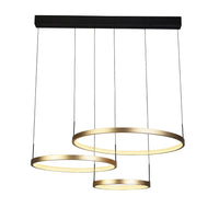 Lampadario Adornare Acciaio Nero Policarbonato Oro 3 Luci Led 107,5W 2700K