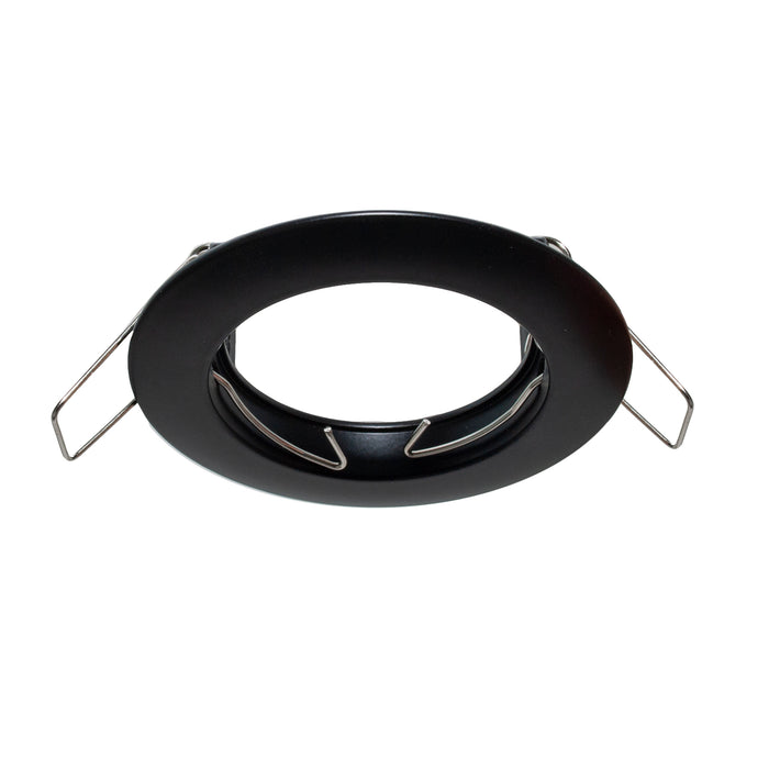 Porta faretto fisso rotondo nero incasso foro 6cm supporto lampade LED GU10 GU5.3 MR16