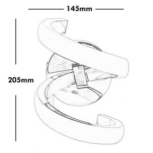 Applique LED lampada stilizzata 3 STEP parete curva spirale 9W resa 72W luce camera letto soggiorno salotto 230V COLORE SILVER