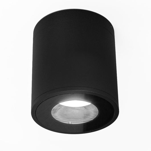 Plafoniera faretto TONDO lampada soffitto LED GU10 luce sensoriale bagno IP65 230V COLORE NERO SENZA LAMPADA