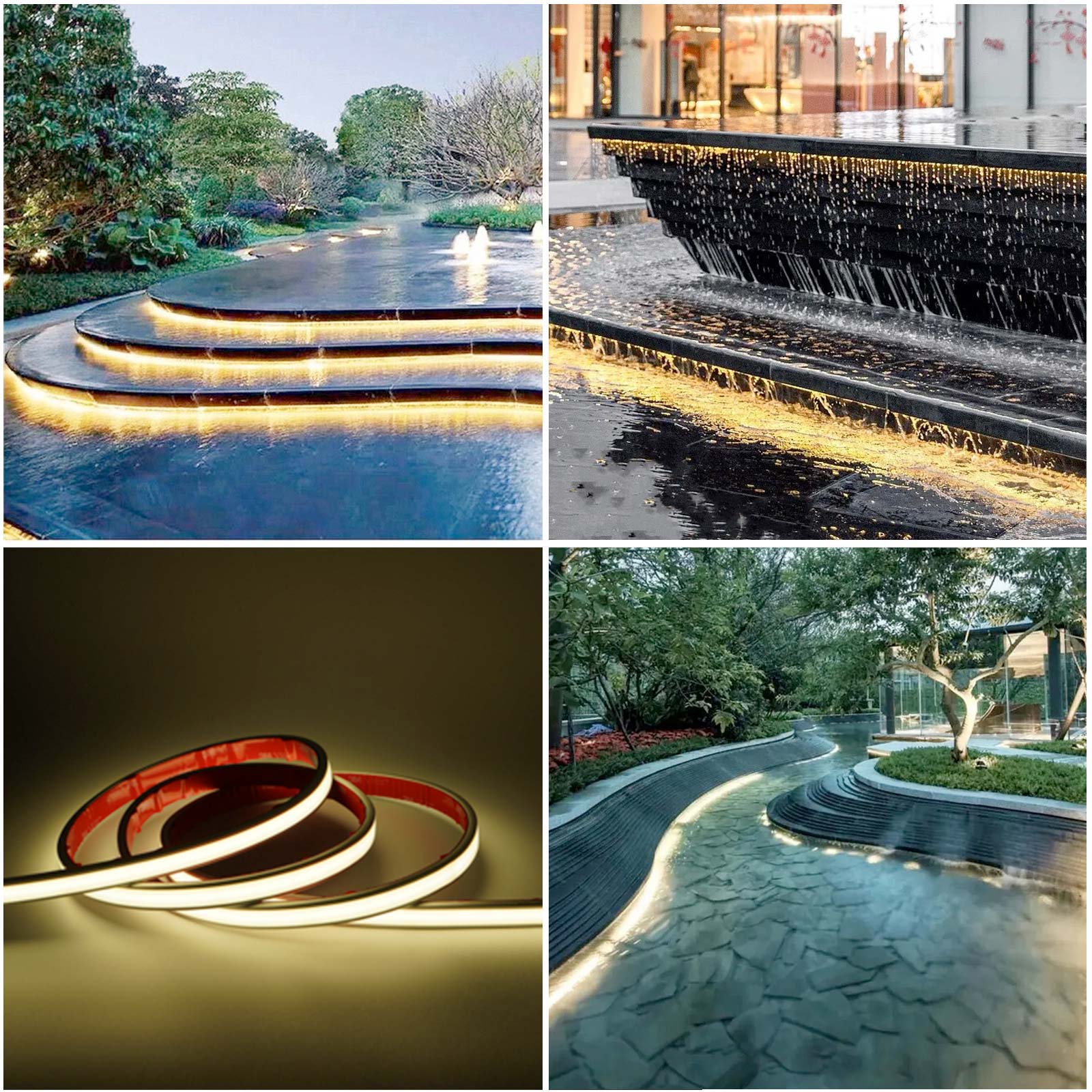 Striscia COB NEON flex LED lineare dimmerabile 24V immersione IP68 luce flessibile piscina doccia fontana giardino 2700K