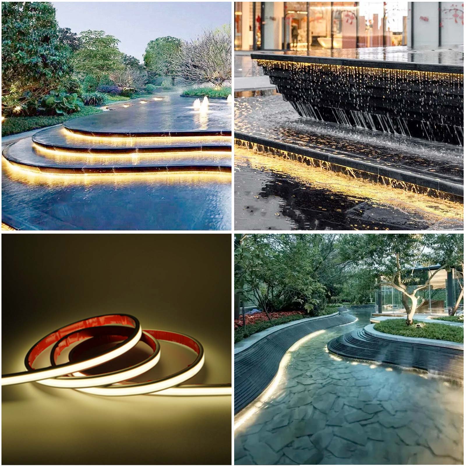 Striscia COB NEON flex LED lineare dimmerabile 24V immersione IP68 luce flessibile piscina doccia fontana giardino 4000K