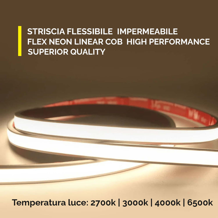 Striscia COB NEON flex LED lineare dimmerabile 24V immersione IP68 luce flessibile piscina doccia fontana giardino 2700K