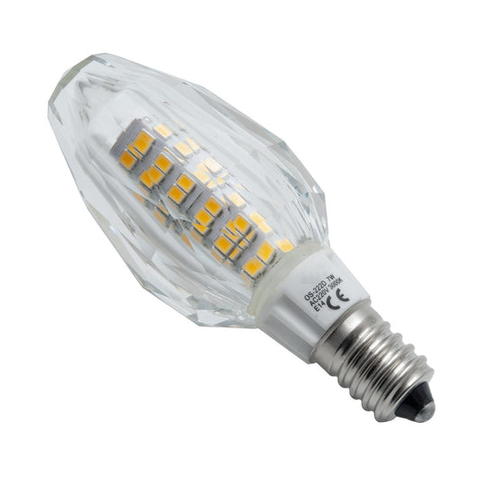 Lampadina LED candela E14 vetro cristallo lampada basso consumo attacco piccolo 7W resa 70W 700 lumen 230V LUCE 4000K