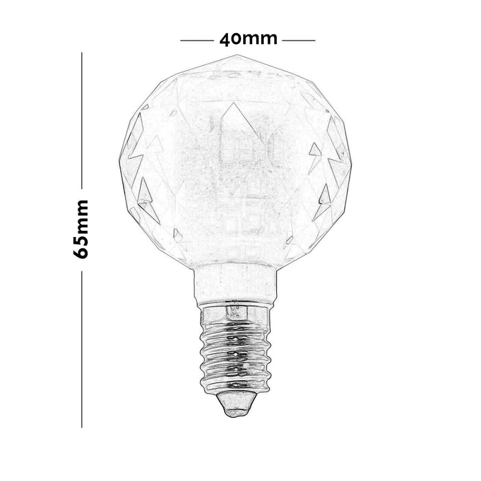 Lampadina LED globo E14 vetro cristallo lampada 6W resa 60W basso consumo attacco piccolo 600 lumen 230V LUCE 3000K