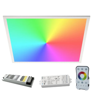 KIT pannello ultra slim LED 94W centralina SMART WiFi 24V RGB RGBW incasso 62x62 luce dimmerabile ALexa Google RGB+4000K