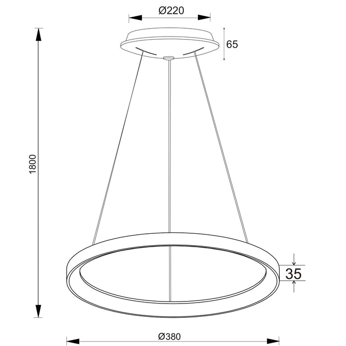 MEROPE 400 lampadario pendente LED 30W CCT dimmerabile lampada sospensione circolare 38m luce cucina tavolo bar ristorante 230V GRIGIO