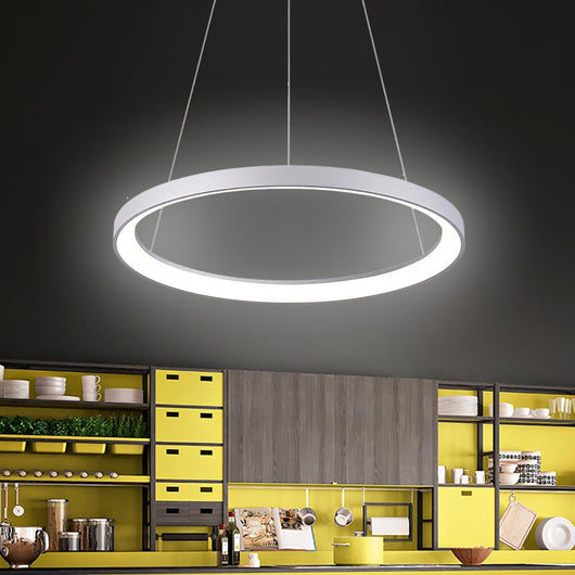 MEROPE 600 lampadario pendente LED 42W CCT dimmerabile lampada sospensione circolare 58cm luci cucina ristorante negozio ufficio 230V GRIGIO