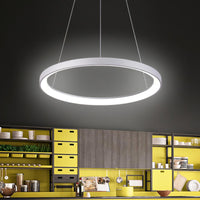 MEROPE 400 lampadario pendente LED 30W CCT dimmerabile lampada sospensione circolare 38m luce cucina tavolo bar ristorante 230V GRIGIO