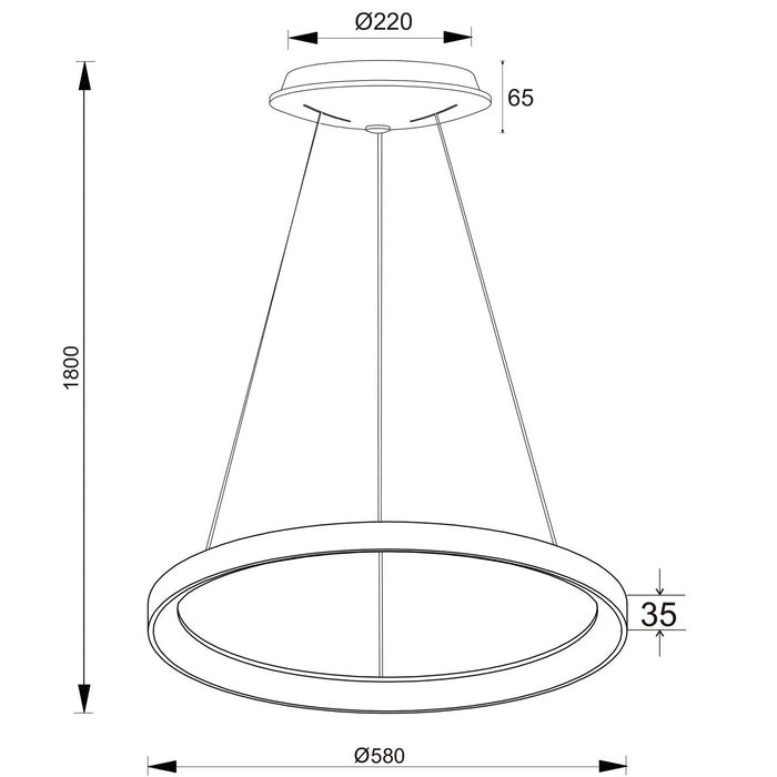 MEROPE 600 lampadario pendente LED 42W CCT dimmerabile lampada sospensione circolare 58cm luci cucina ristorante negozio ufficio 230V BIANCO