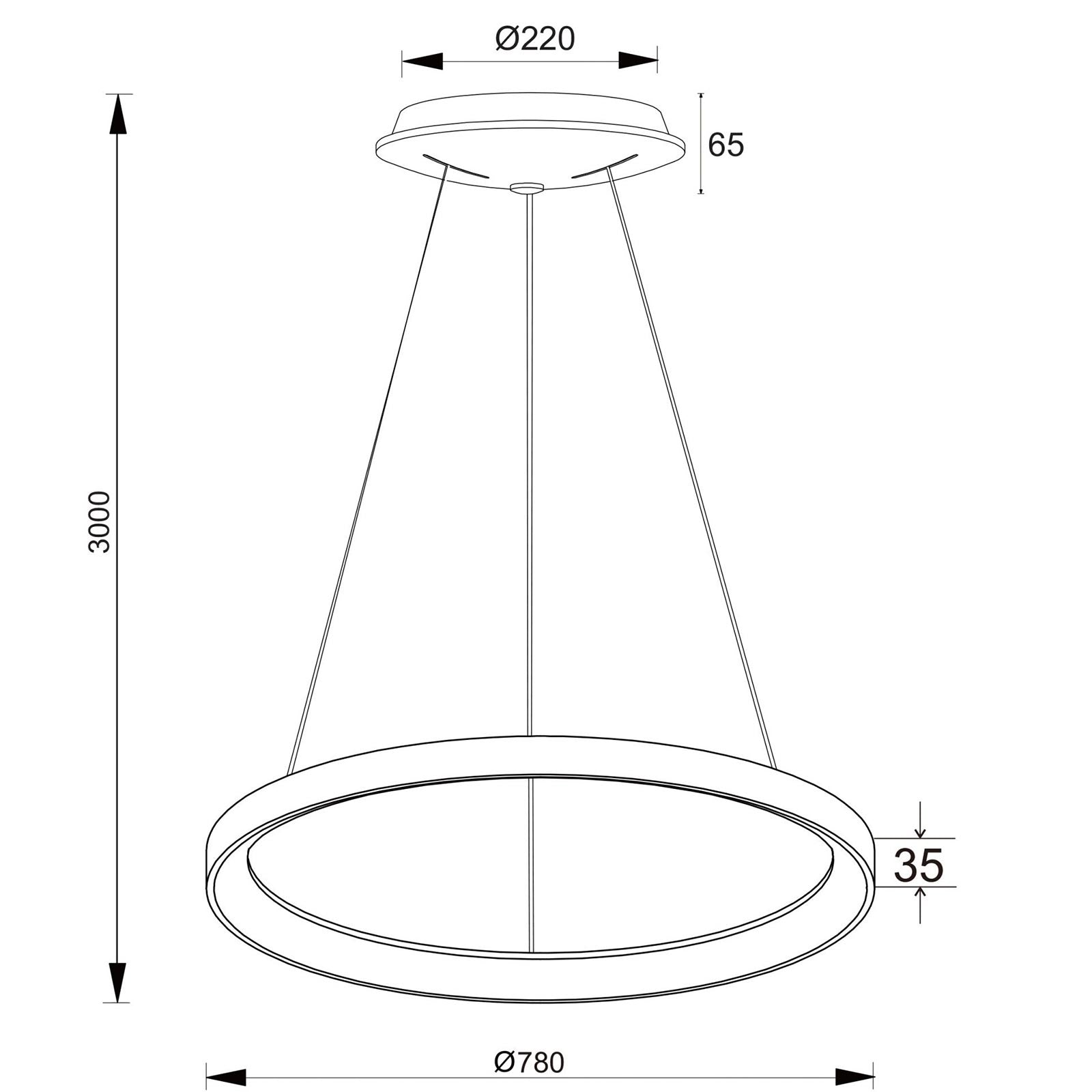 MEROPE 800 lampadario pendente LED 60W CCT dimmerabile lampada sospensione circolare 78cm luci cucina ristorante pizzeria ufficio 230V MARRONE