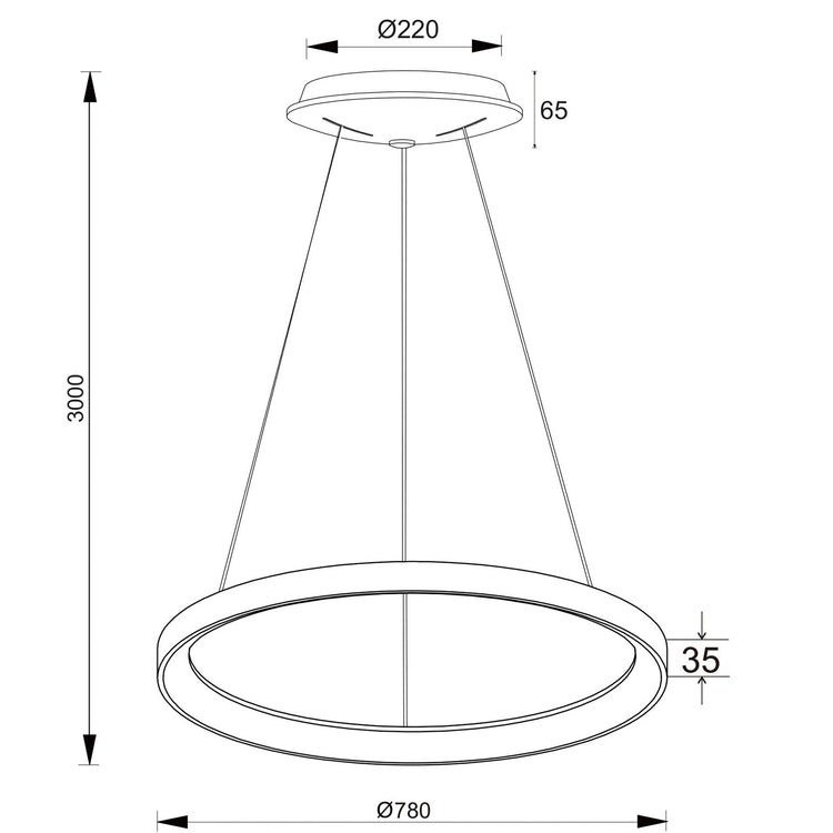 MEROPE 800 lampadario pendente LED 60W CCT dimmerabile lampada sospensione circolare 78cm luci cucina ristorante pizzeria ufficio 230V MARRONE