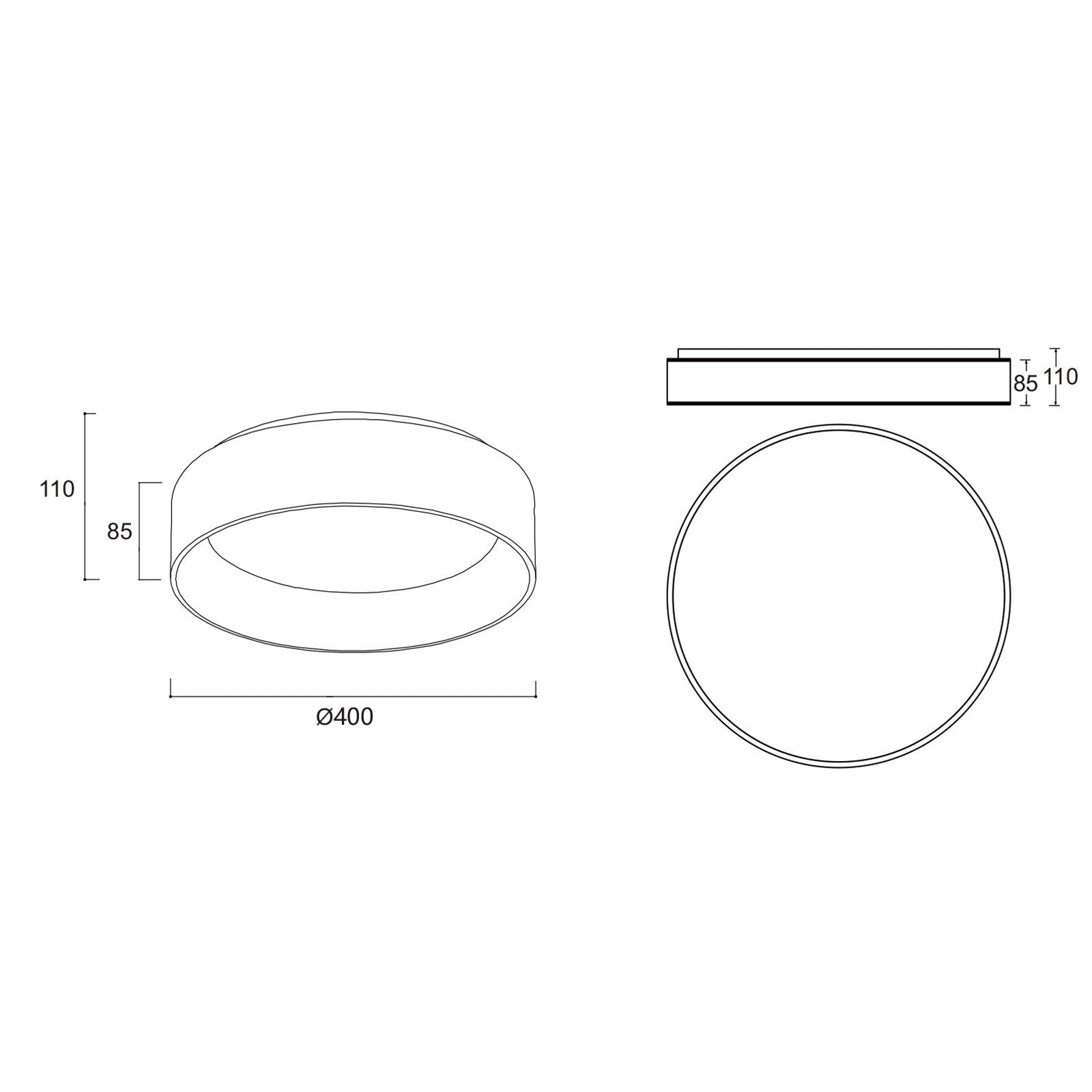 Plafoniera tonda LED 30W CCT 3000K 4000K SCULPTORIS 400 lampada soffitto parete luce 40cm 230V COLORE BINACO