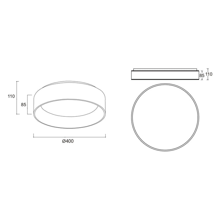 Plafoniera tonda LED 30W CCT 3000K 4000K SCULPTORIS 400 lampada soffitto parete luce 40cm 230V COLORE BINACO