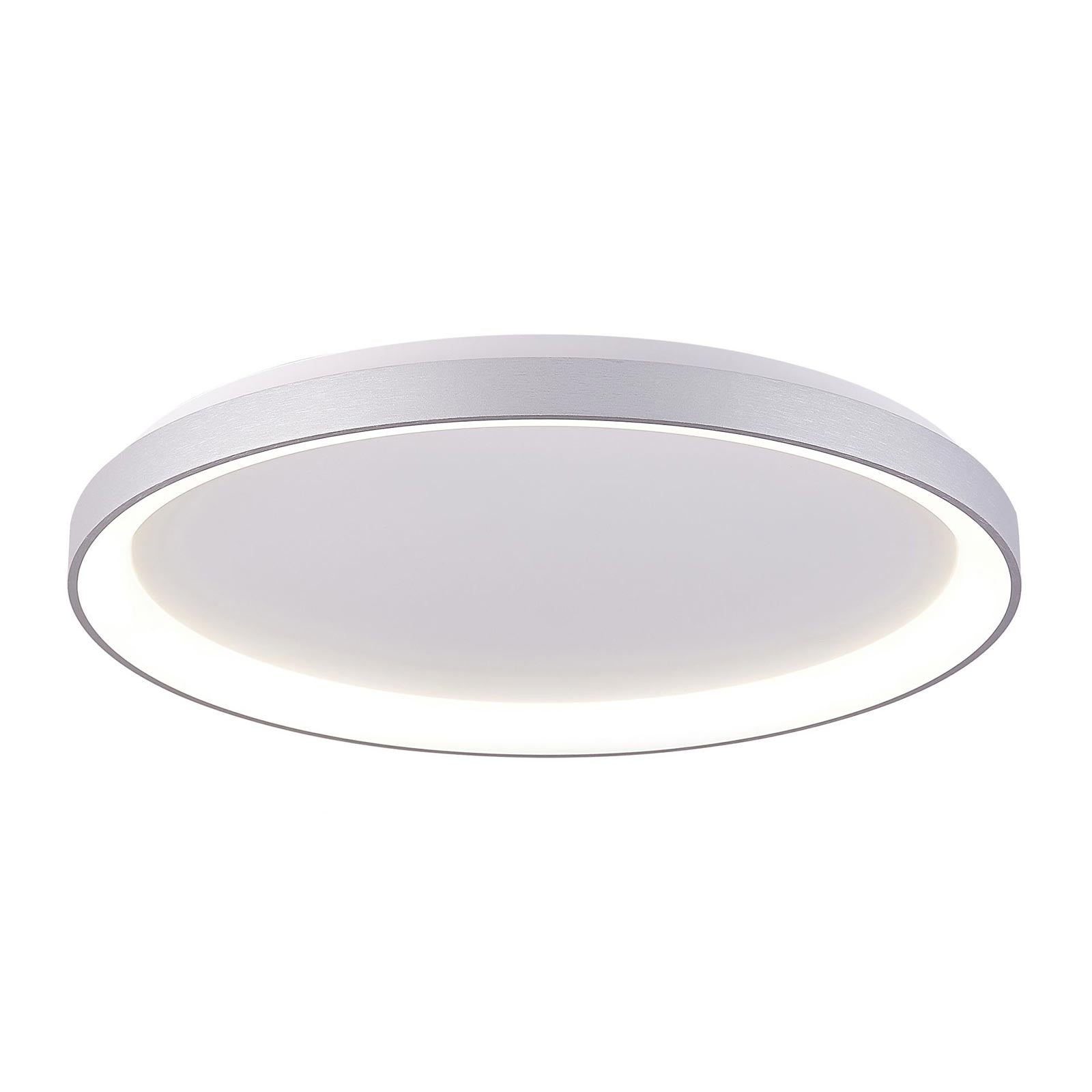 Plafoniera tonda LED Merope 600 CCT 42W 3000K 4000K luce soffitto lampada muro cucina ufficio 230V 58cm COLORE ARGENTO